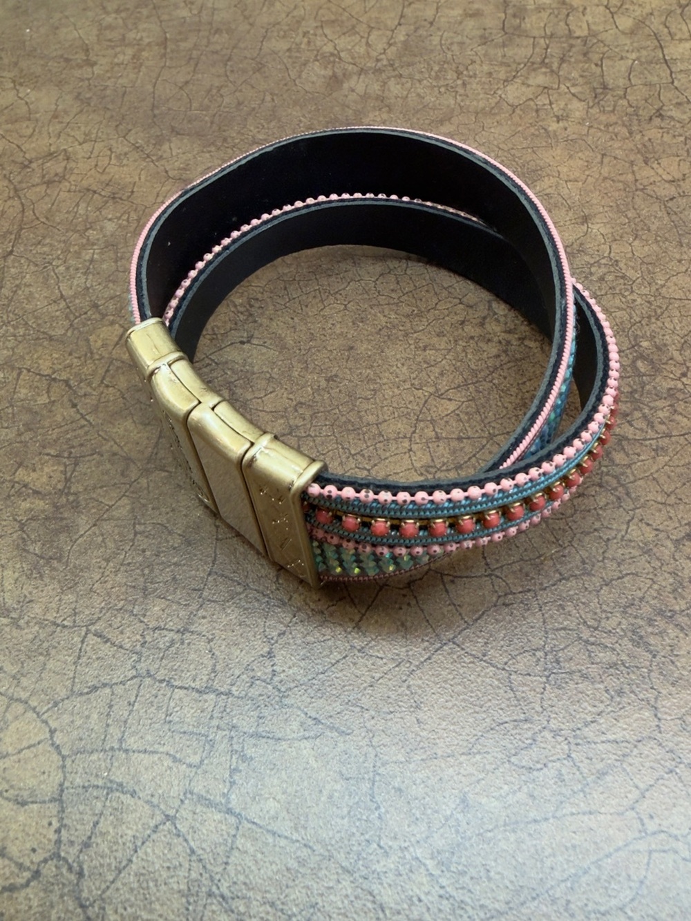Women’s Pink Beaded Wrap Bracelet - plunder